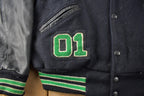 Vintage 1998 Tigard Leather & Wool Varsity Football Jacket Made In USA Size 48