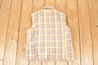 Vintage 1990s Christopher And Banks Plaid Lined Button Up Vest Men's M