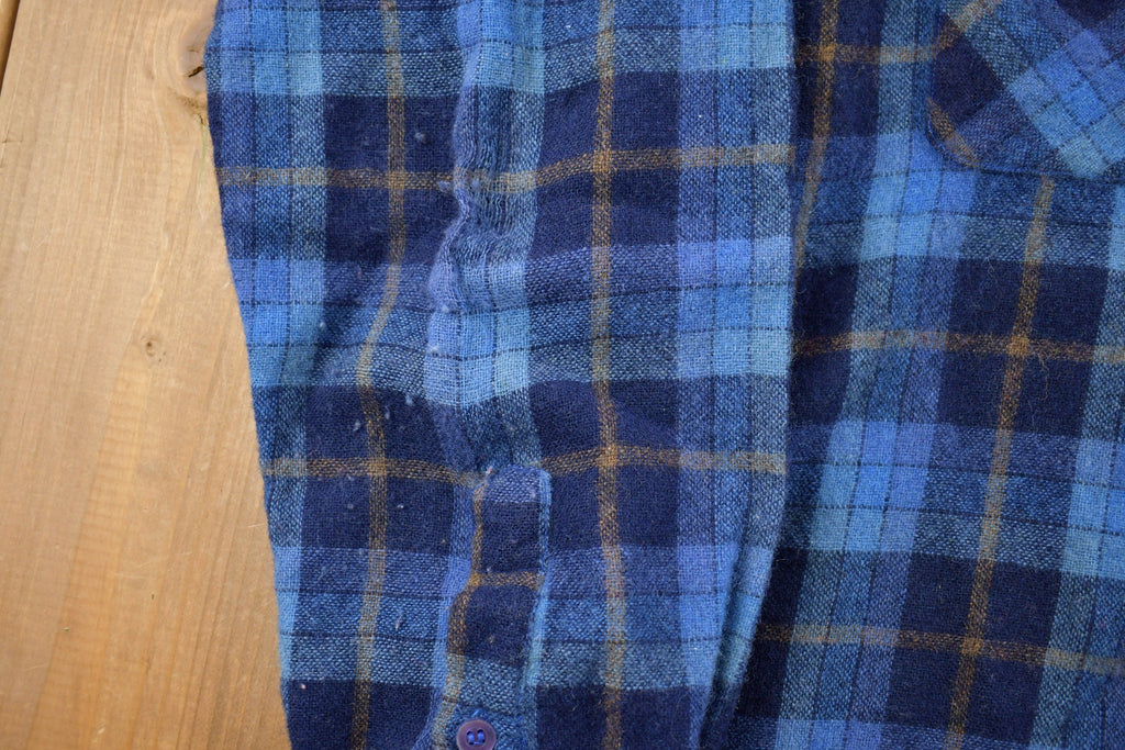 Vintage 1990s Kmart Plaid Wool Flannel Button Up Shirt