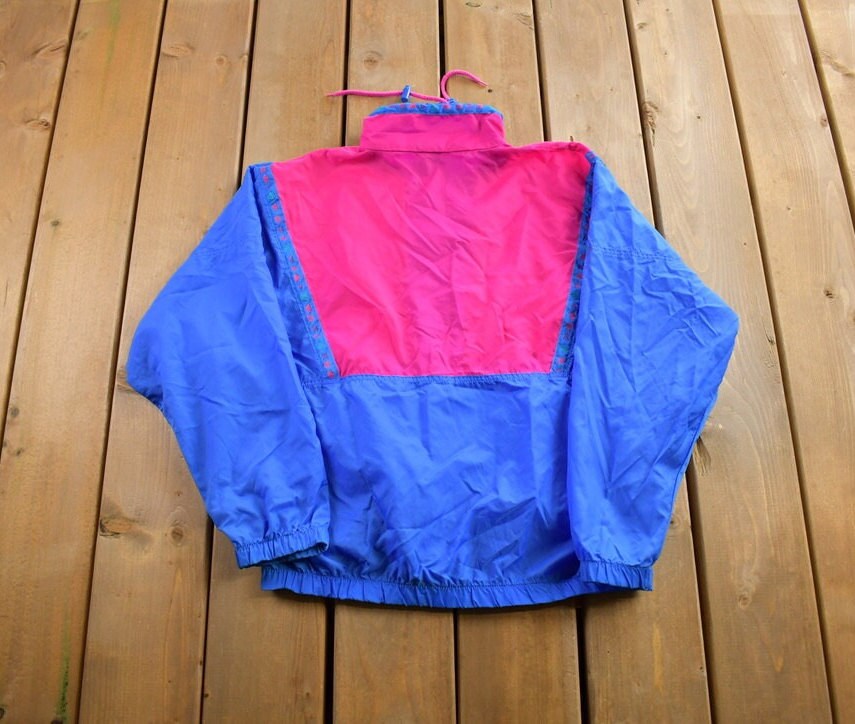 Vintage 1980s Lady Footlocker Color Block Windbreaker Jacket Size M