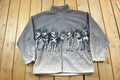 Vintage 1990s Wolfpack All Over Print Fleece Zip Up Sweater