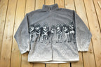 Vintage 1990s Wolfpack All Over Print Fleece Zip Up Sweater