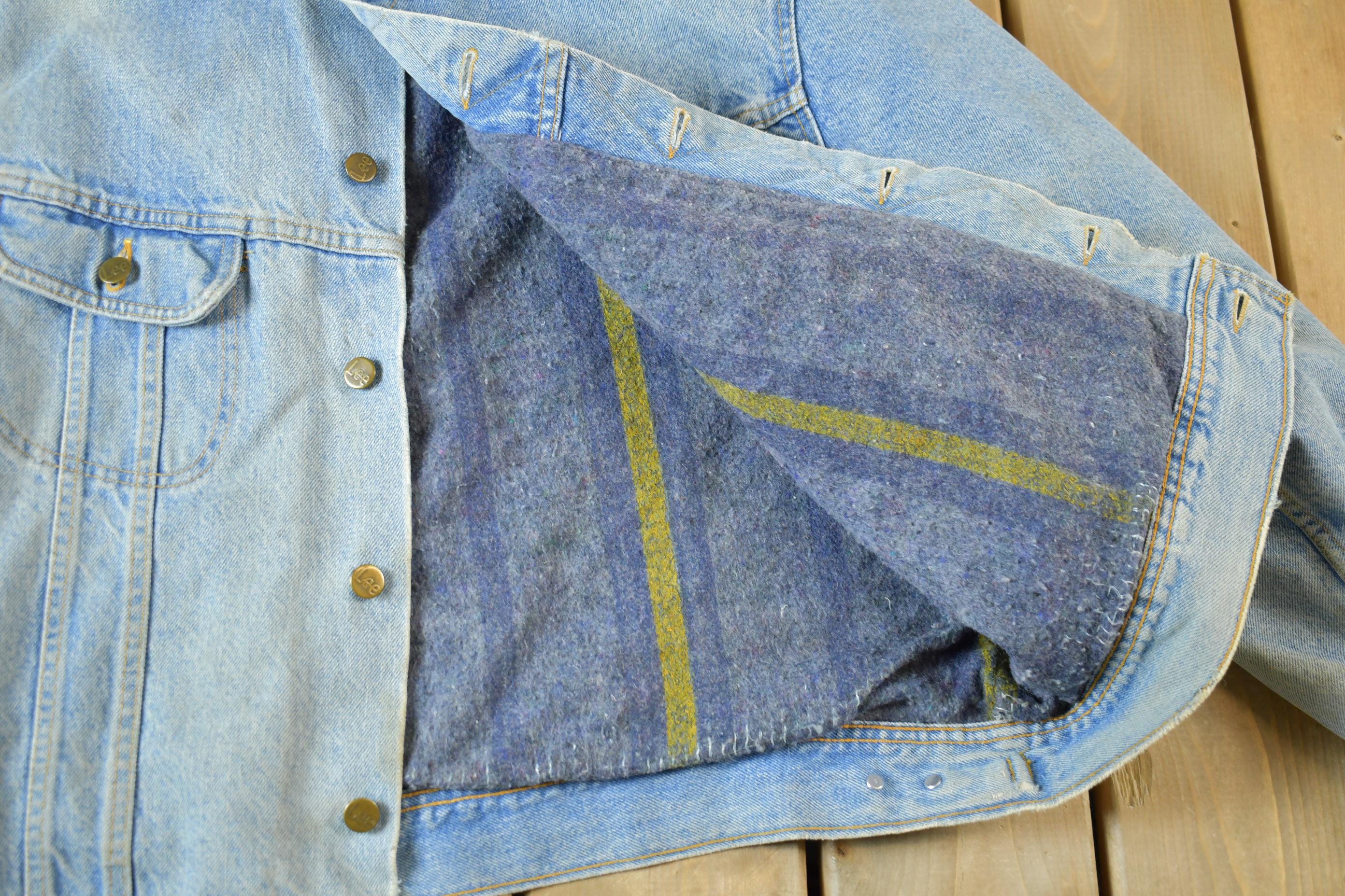 Vintage 1990s Lee Storm Rider Blanket Lined Jean Jacket Size 44