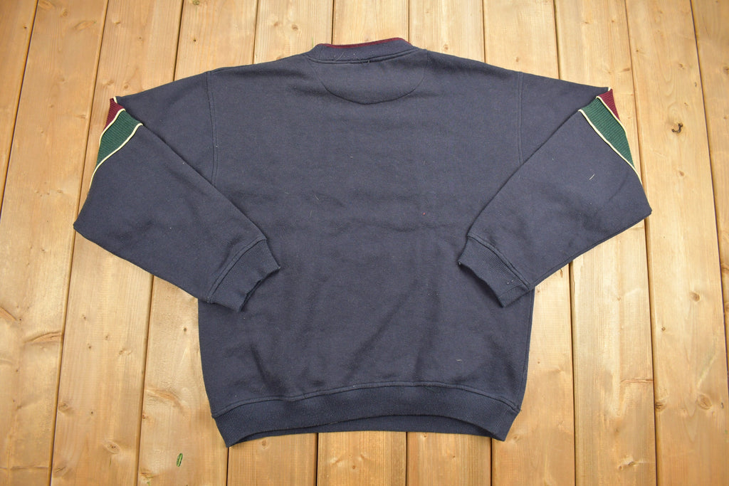 Vintage 1990s Bill Blass Striped Crewneck Sweatshirt