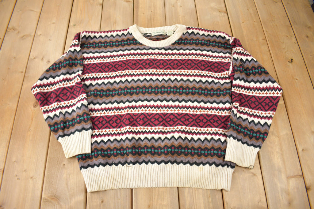 Vintage 1990s St. Johns Bay Knit Pattern Crewneck Sweater