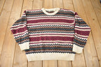 Vintage 1990s St. Johns Bay Knit Pattern Crewneck Sweater
