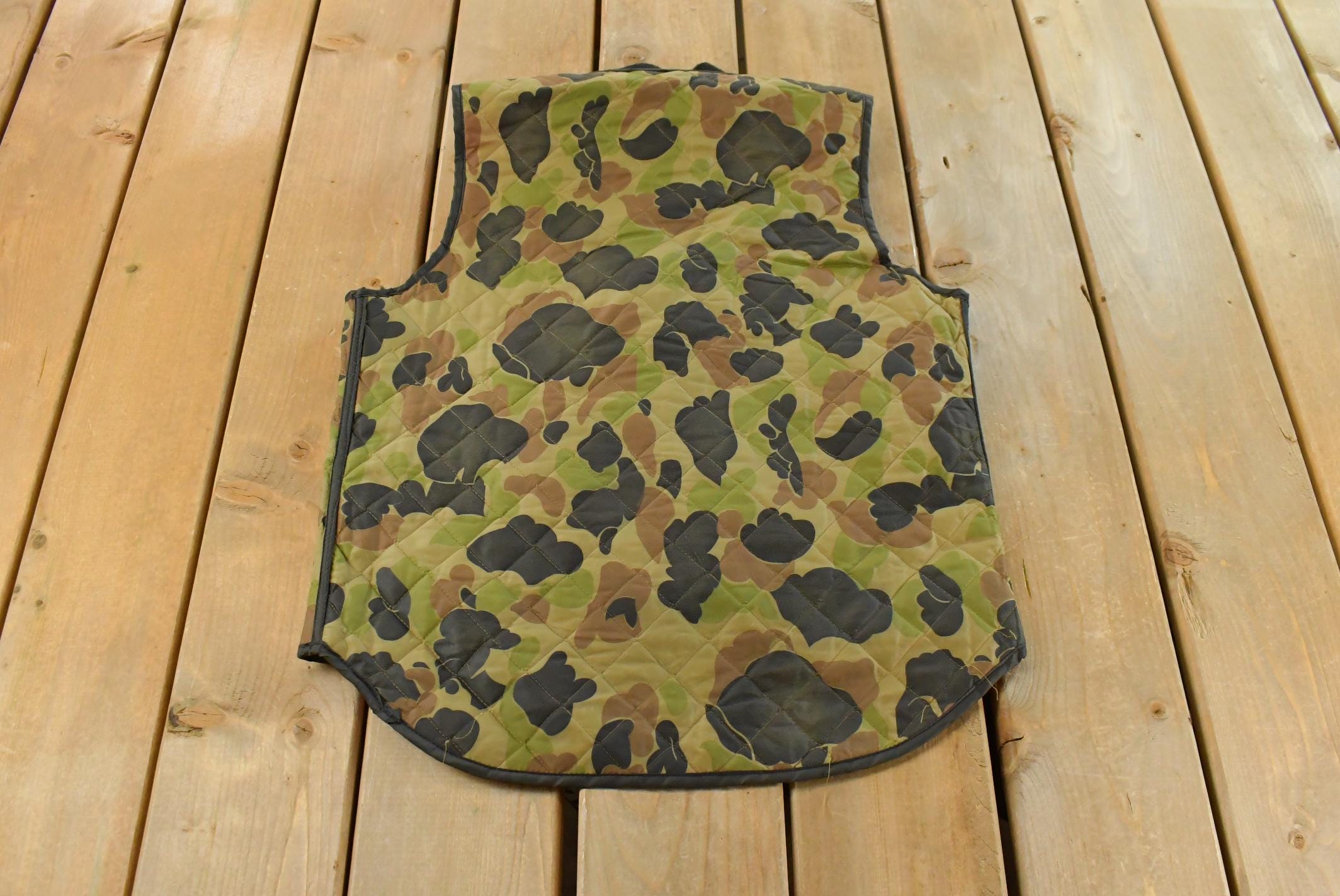 Vintage 1970s Duck Camo Hi Vis Vest Puffer Jacket Men's Medium /