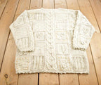 Vintage 1990s Express Tricot Hand Knitted Abstract Pattern Crewneck Sweater