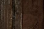 Vintage 1980s Black Rivet Brown Cafe Racer Leather Jacket
