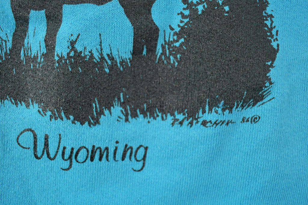 Vintage 1990s Wyoming Howling Moose Crewneck Sweatshirt