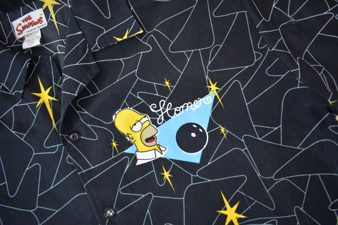 Vintage 2002 The Simpsons Homer Bowling Shirt