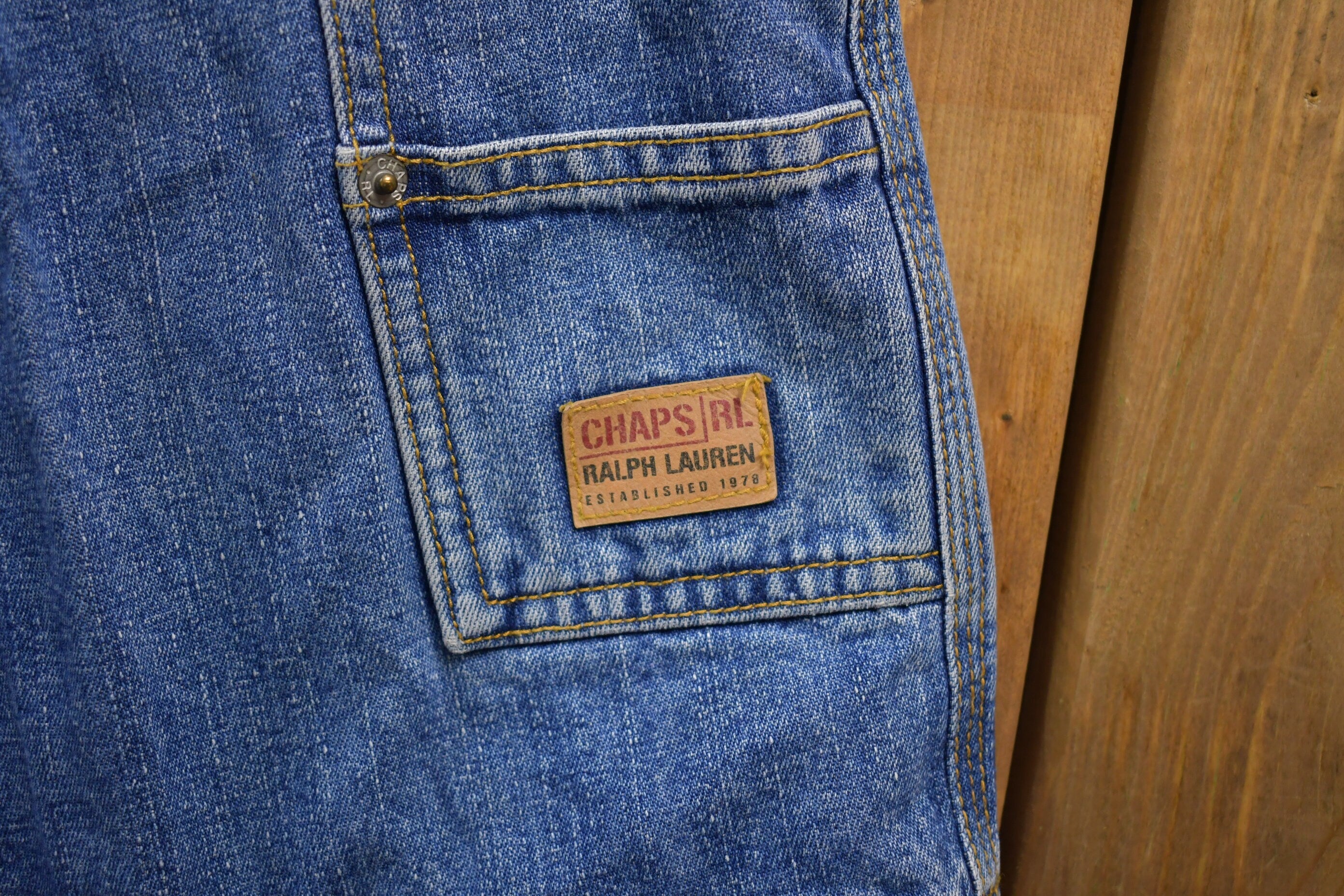Vintage 1990s Chaps by Ralph Lauren Cargo Jean Shorts Size 30