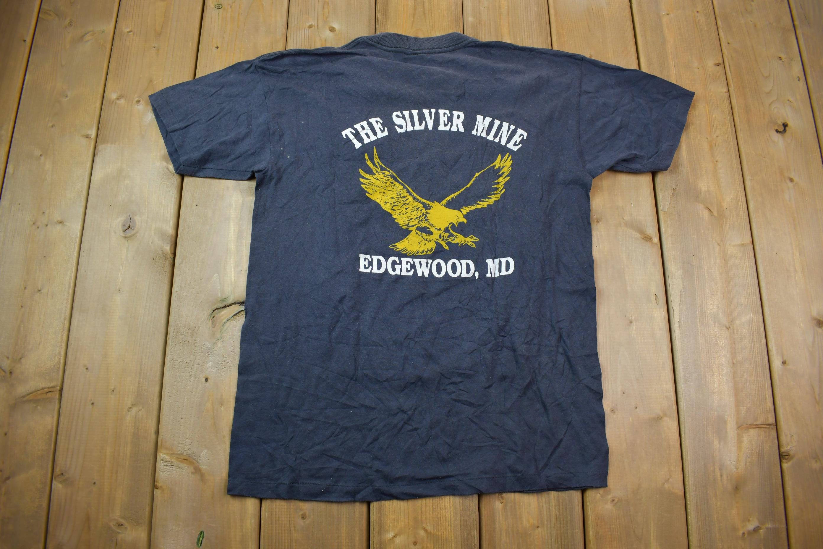 Vintage 1988 Harley Davidson Motorcycles The Silver Mine Edgewood MD Graphic T-Shirt
