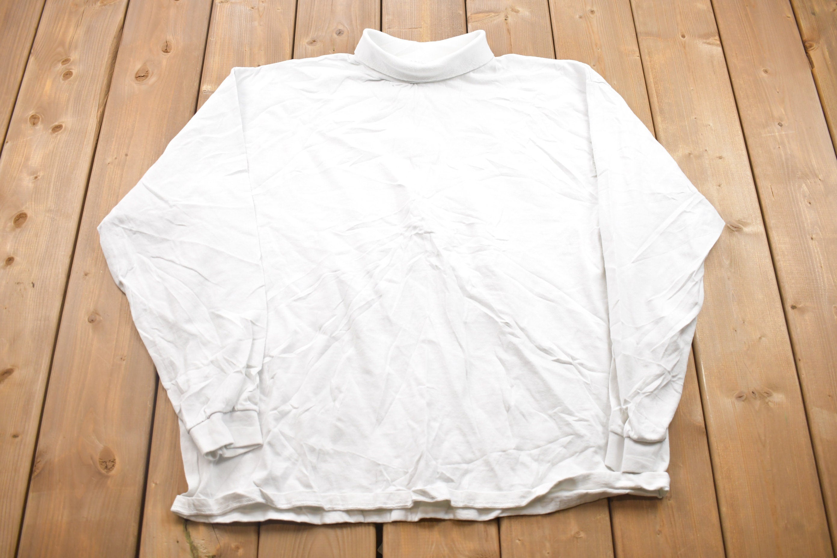 Vintage 1990s Lee Blank Turtleneck Crewneck Sweatshirt