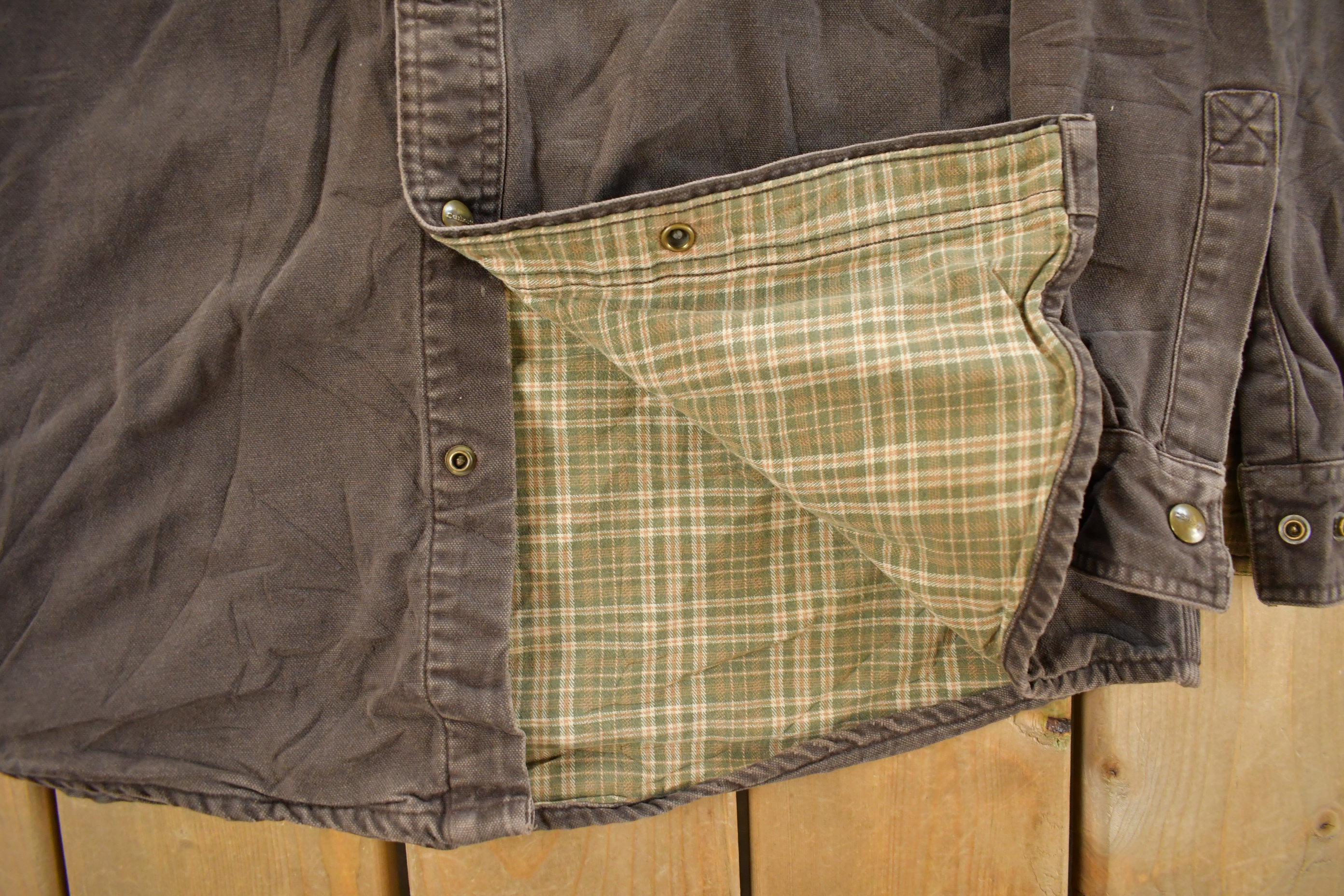 Vintage 1990s Carhartt Flannel Lined Shirt Men's Medium