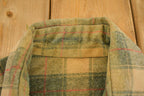 Vintage 1980s Wool Plaid Outdoorsman Heavyweight Button Up Shirt Men's M