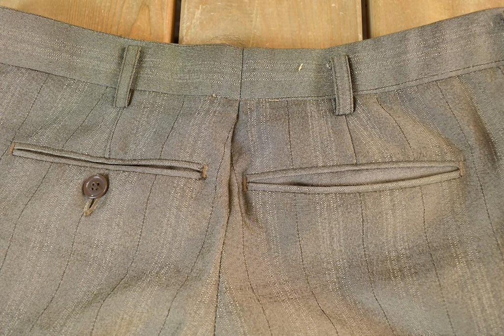 Vintage 1960s Plaid Pleated Dress Pants