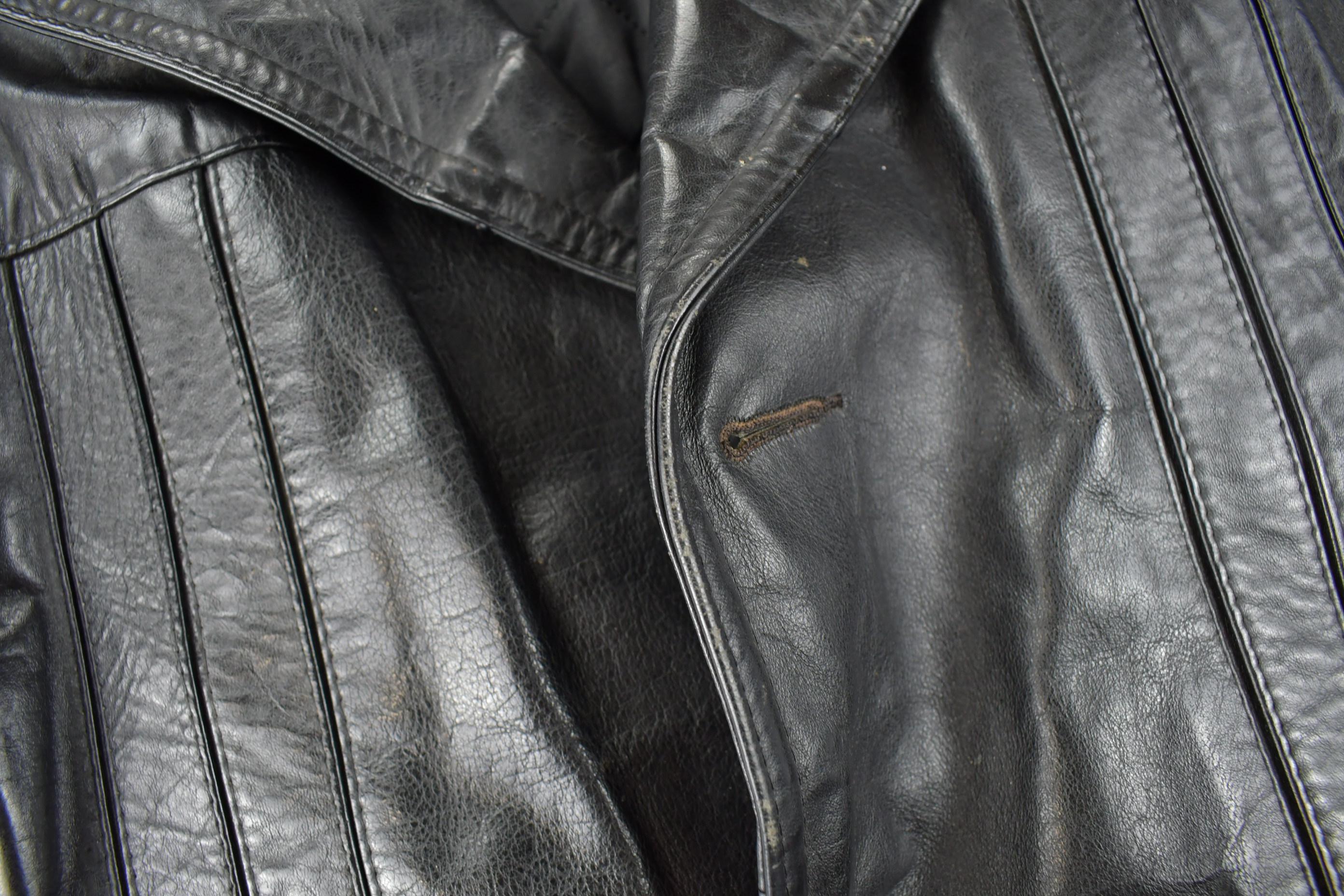Vintage 1980s Cosa Nova Women's Full Length Leather Trench Coat made In Canada