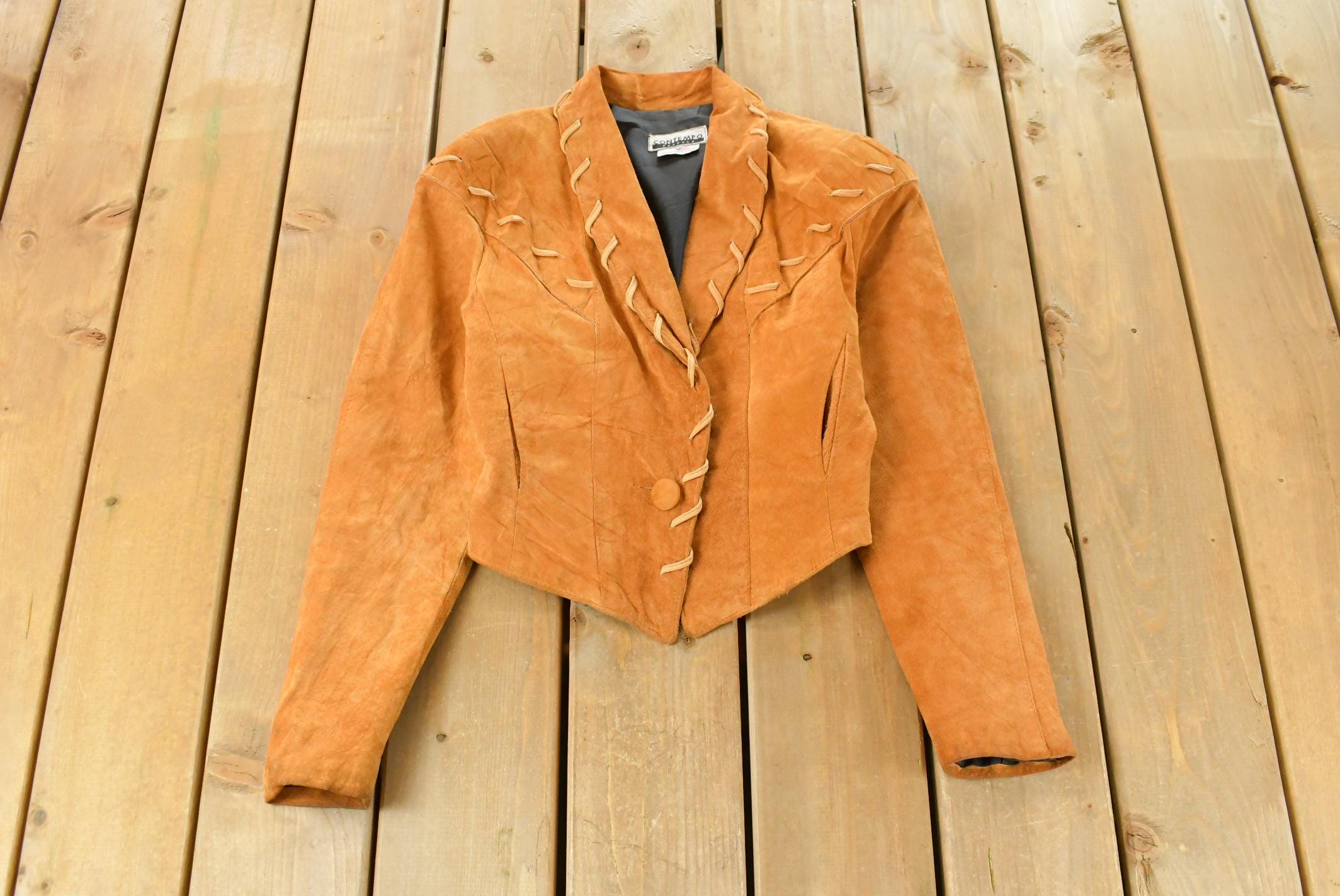 Vintage 1970s Contempo Casuals Leather Blazer Jacket Women's XS