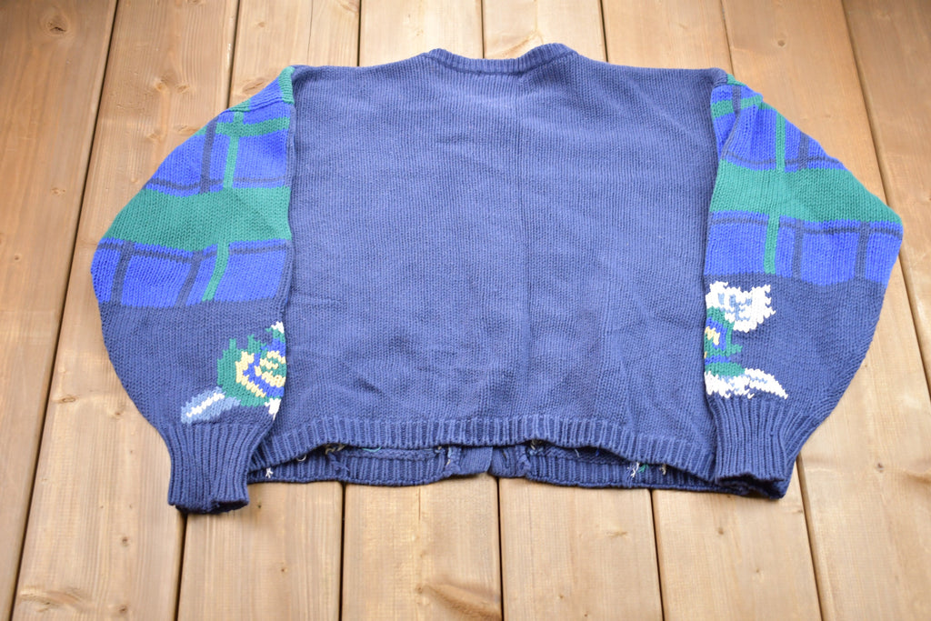 Vintage 1980s Gallagher Floral Knitted Sweater