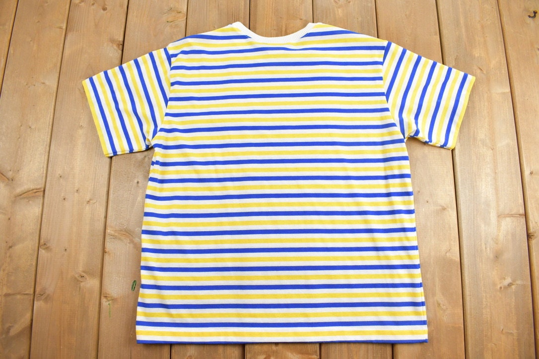 Vintage 1990s Horizontal Stripe Pocket T-Shirt