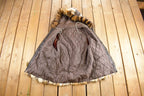 Vintage 1980's Hooded Fur Coat