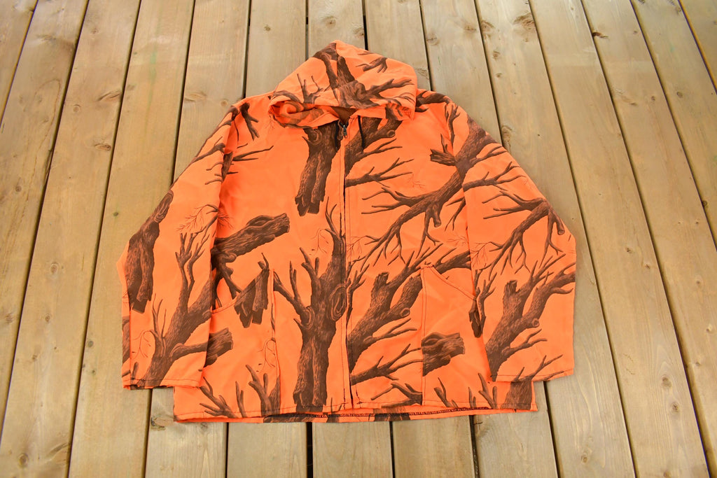 Vintage 1990s Orange Tree Camo Hunting Jacket Men's 2XL