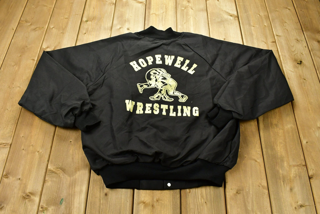 Vintage 1980s Hopewell Wrestling Bulldogs Windbreaker Bomber Jacket