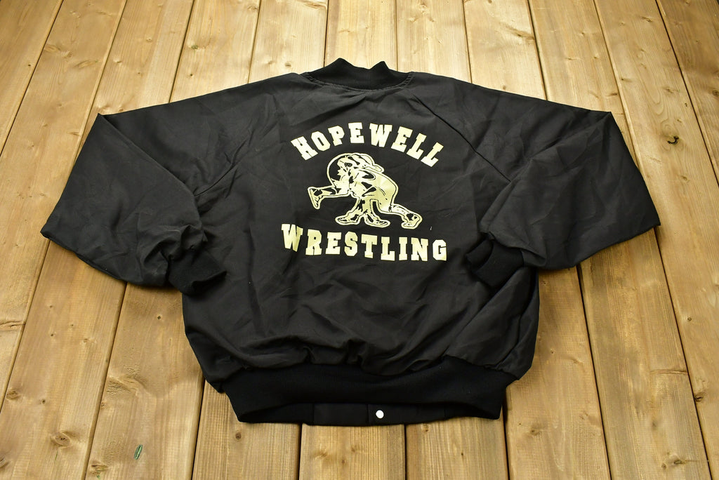 Vintage 1980s Hopewell Wrestling Bulldogs Windbreaker Bomber Jacket