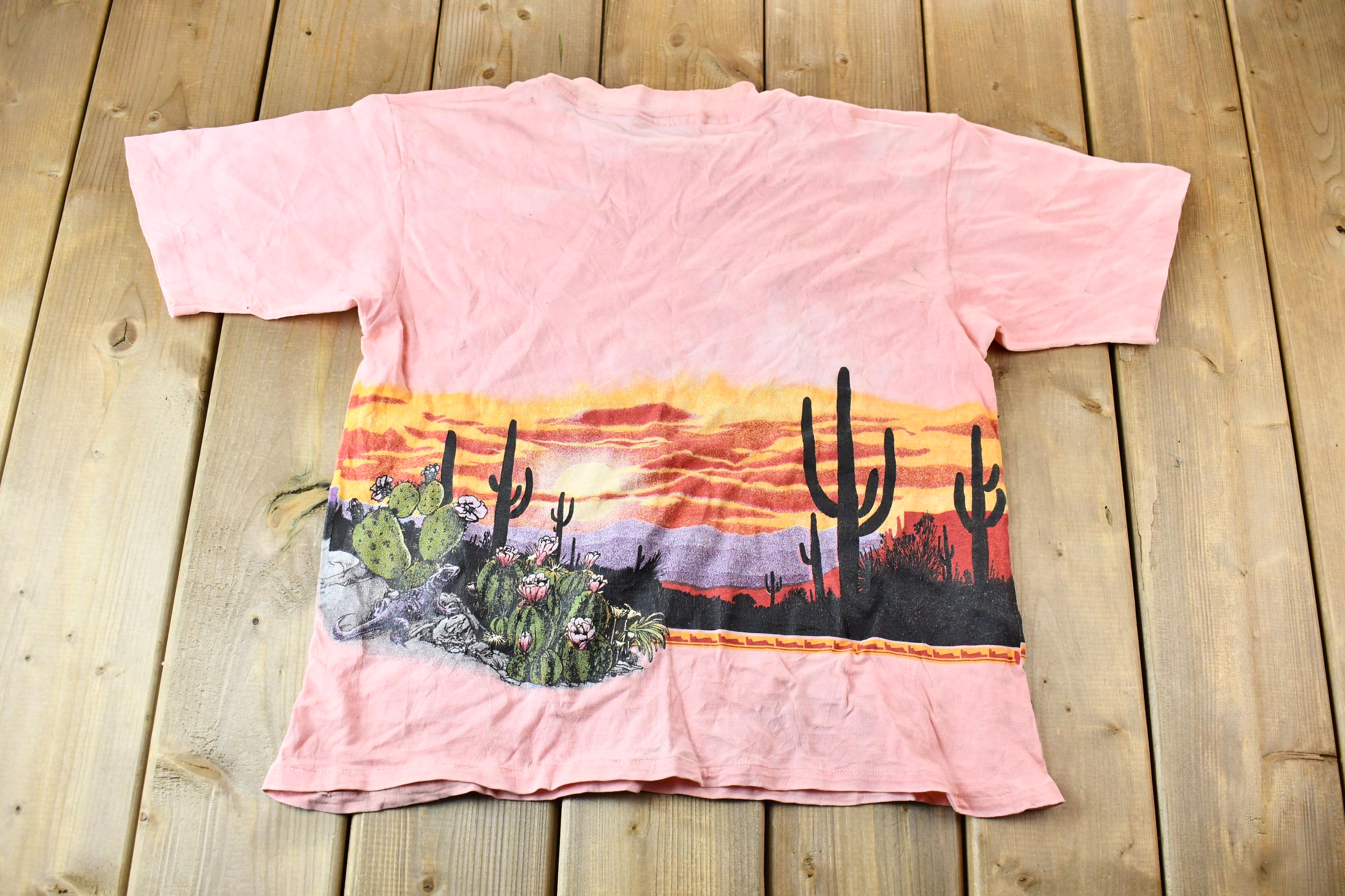 Vintage 1990s Arizona USA Western Desert Vista Souvenir Single StitchGraphic T-Shirt