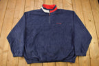 Vintage 1990s Tommy Hilfiger Flag Collar Quarter Zip Fleece Sweater