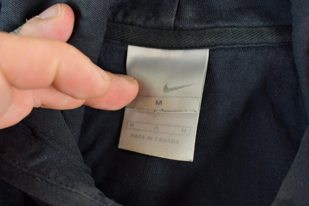 Vintage 1990s Nike Athletics Embroidered Gothic Swoosh Hoodie Sweatshirt