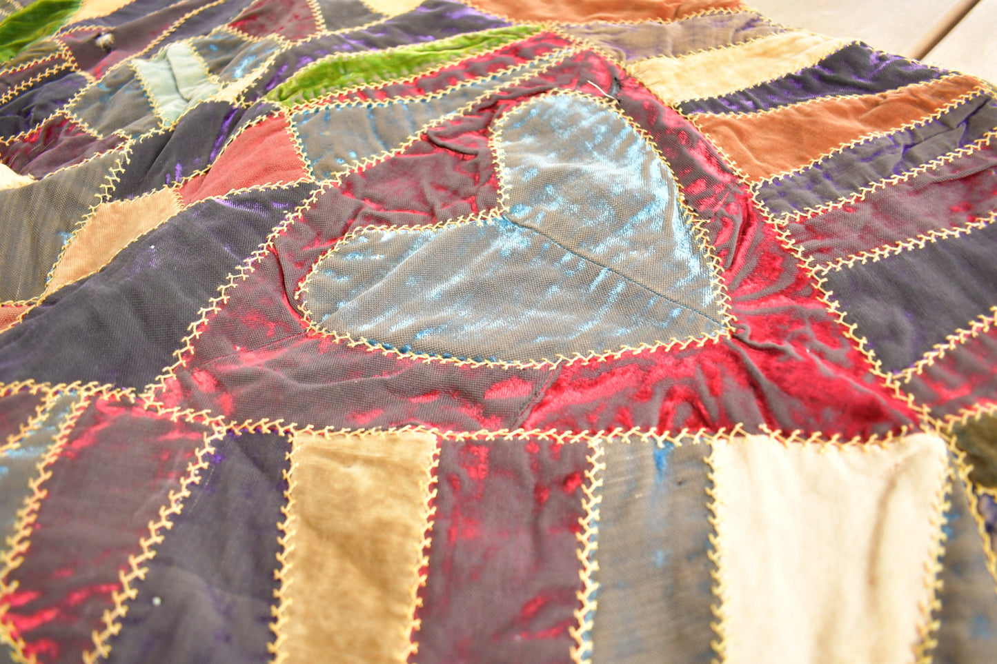 1920's Crazy Quilt / Vintage Blanket / Vintage Quilt / Hand Made/ Winter Blanket / Warm/ 20x40