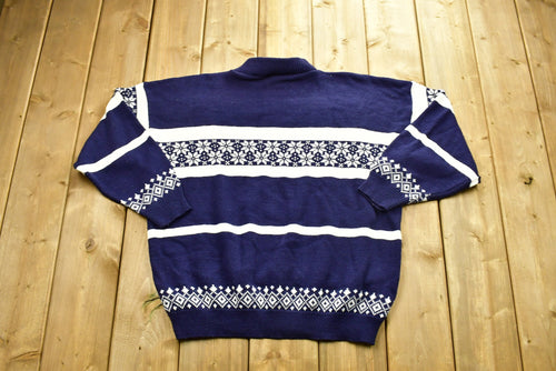 Vintage American Pride Knitted Sweater / Made In USA / Vintage 90s Crewneck / Pattern Sweater / Outdoor / Hand Knit / Pullover Sweatshirt