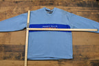 Vintage 1990s Perry Ellis American Embroidered Fleece V-Neck Sweatshirt