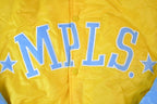 Vintage 1990s Deadstock NBA Hardwood Classics MPLS Minneapolis Lakers Satin Button Up Windbreaker Basketball Jacket
