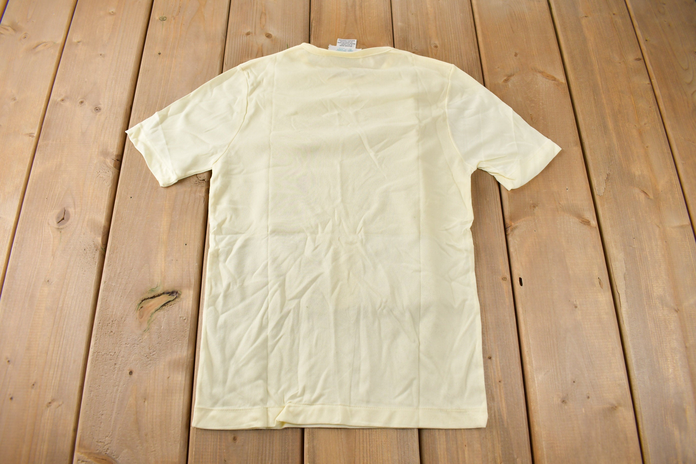 True Vintage 1960s Deadstock Helen Blank Yellow Nylon T Shirt