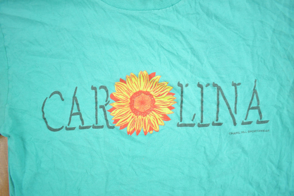 Vintage 1990s Carolina Sunflower Graphic Souvenir T Shirt