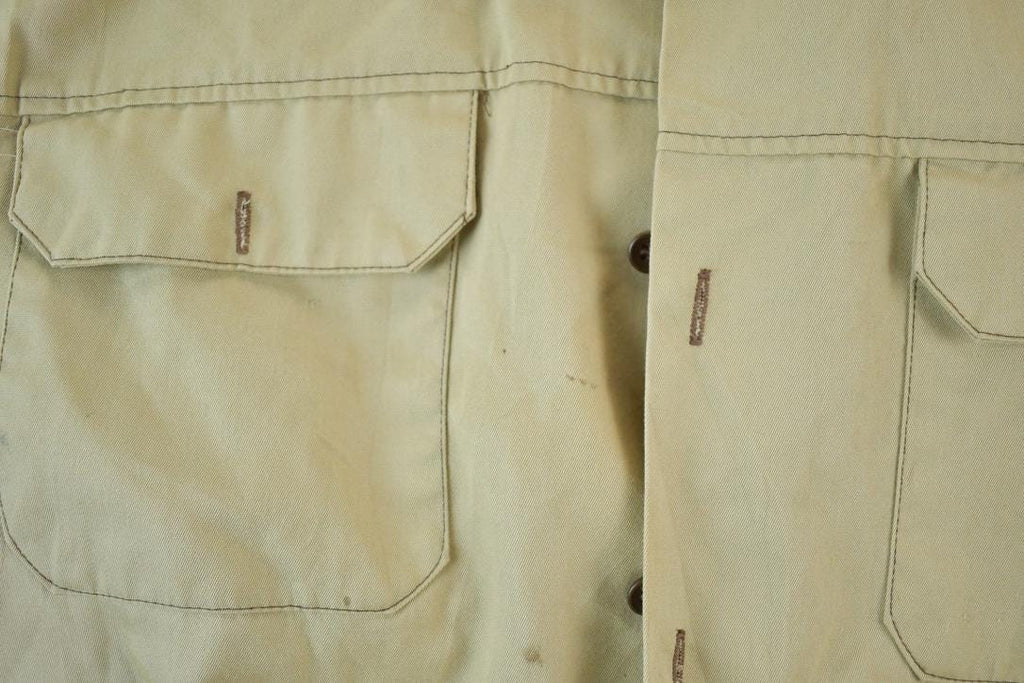 Vintage 1970s Tan Button Up Safari Style Shirt