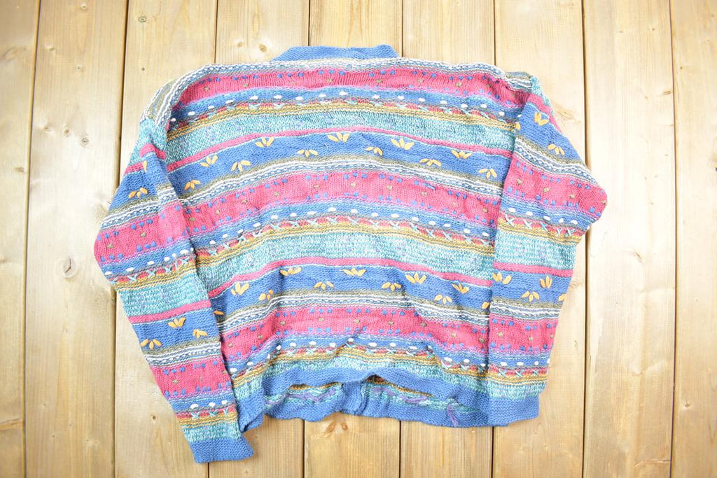 Vintage 1980s Eddie Bauer Cable Knit Button Up Sweater