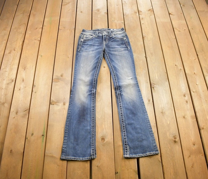 Vintage Y2K Miss Me Bedazzled Low Rise Jeans Size 26x31
