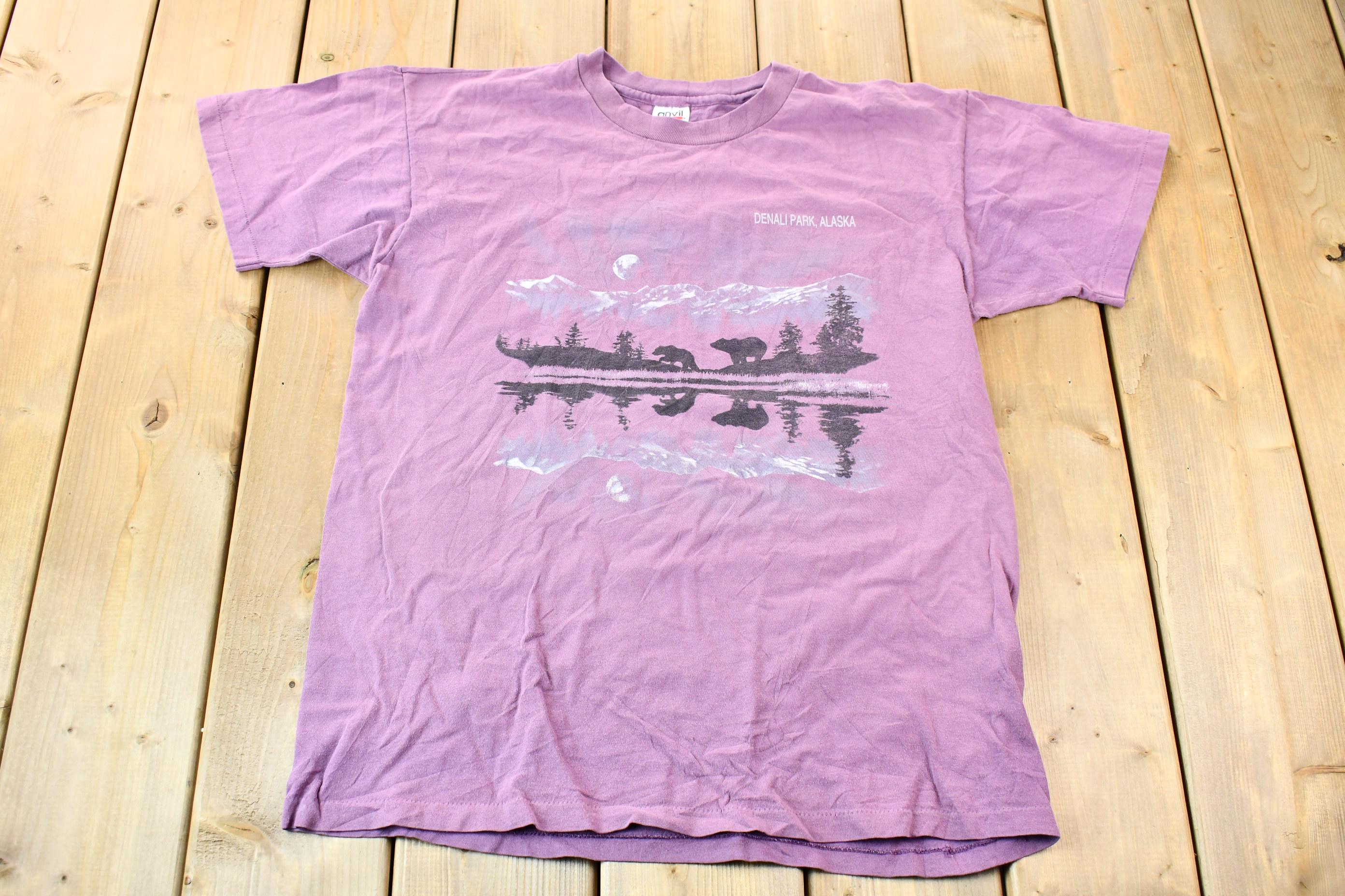 Vintage 1990s Denali National Park Alaska Single Stitch Graphic T-Shirt