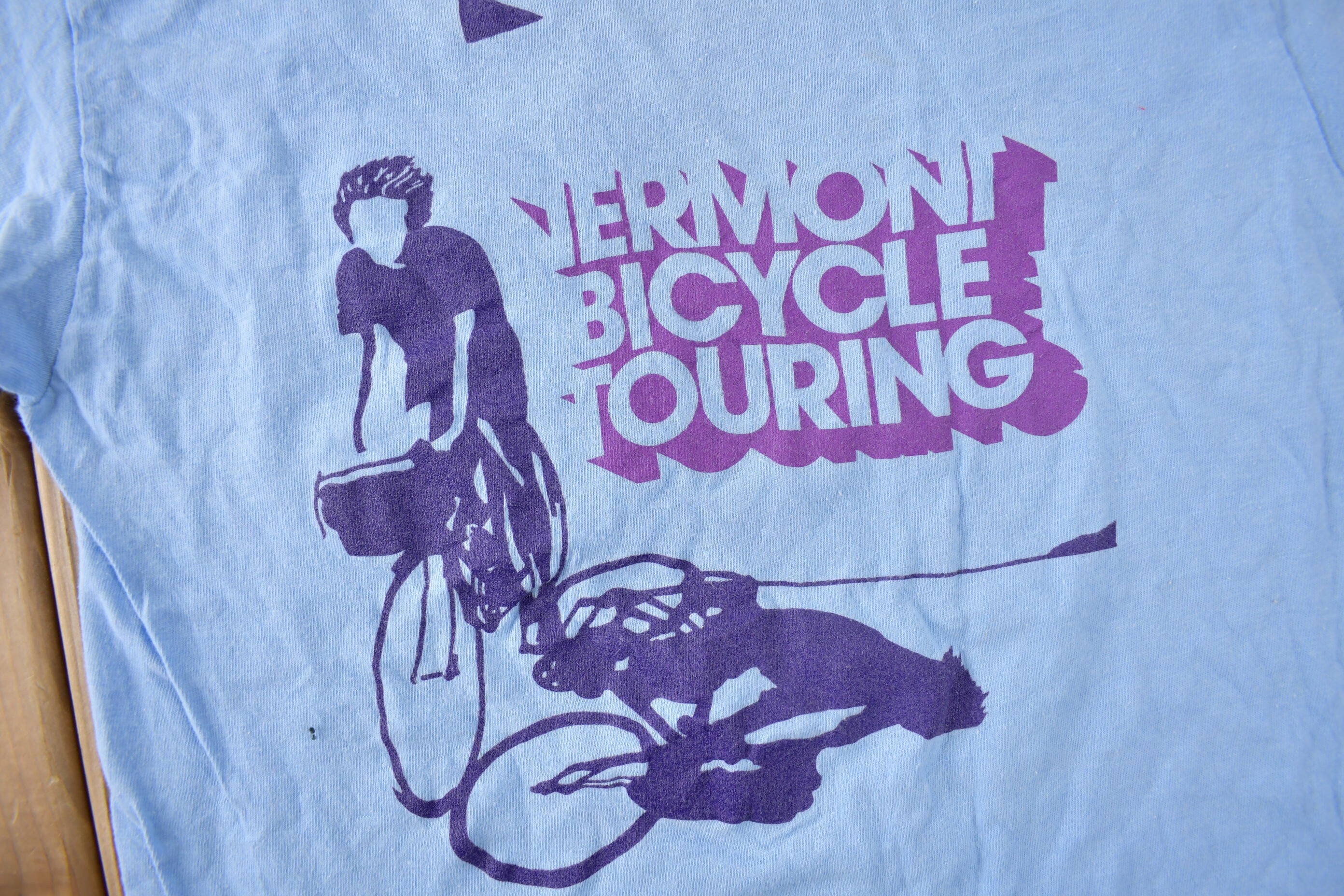Vintage 1985 Vermont Bicycle Touring Single Stitch Graphic T Shirt Made In USA