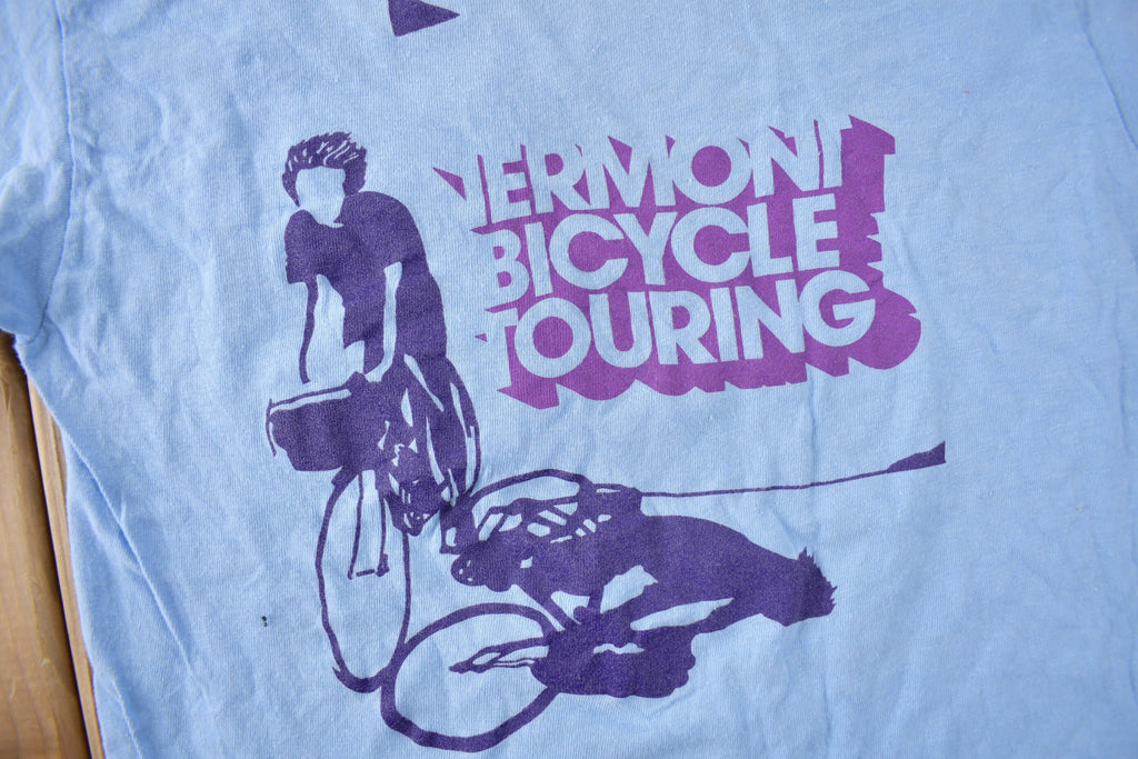 Vintage 1985 Vermont Bicycle Touring Single Stitch Graphic T Shirt Made In USA