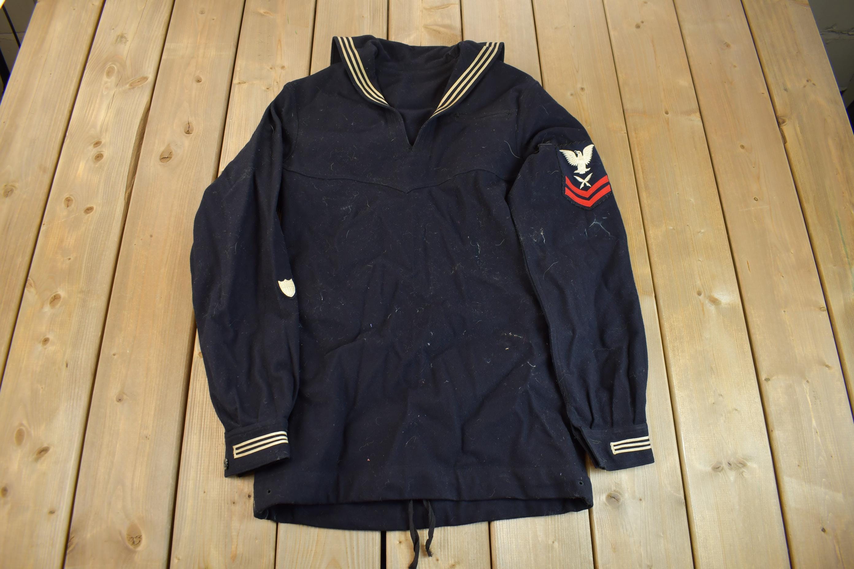 Vintage 1940s Navy Naval Wool Sweater /