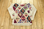 Vintage 1990s White Stag 3D Holiday Knitted Patchwork Ladies Sweater