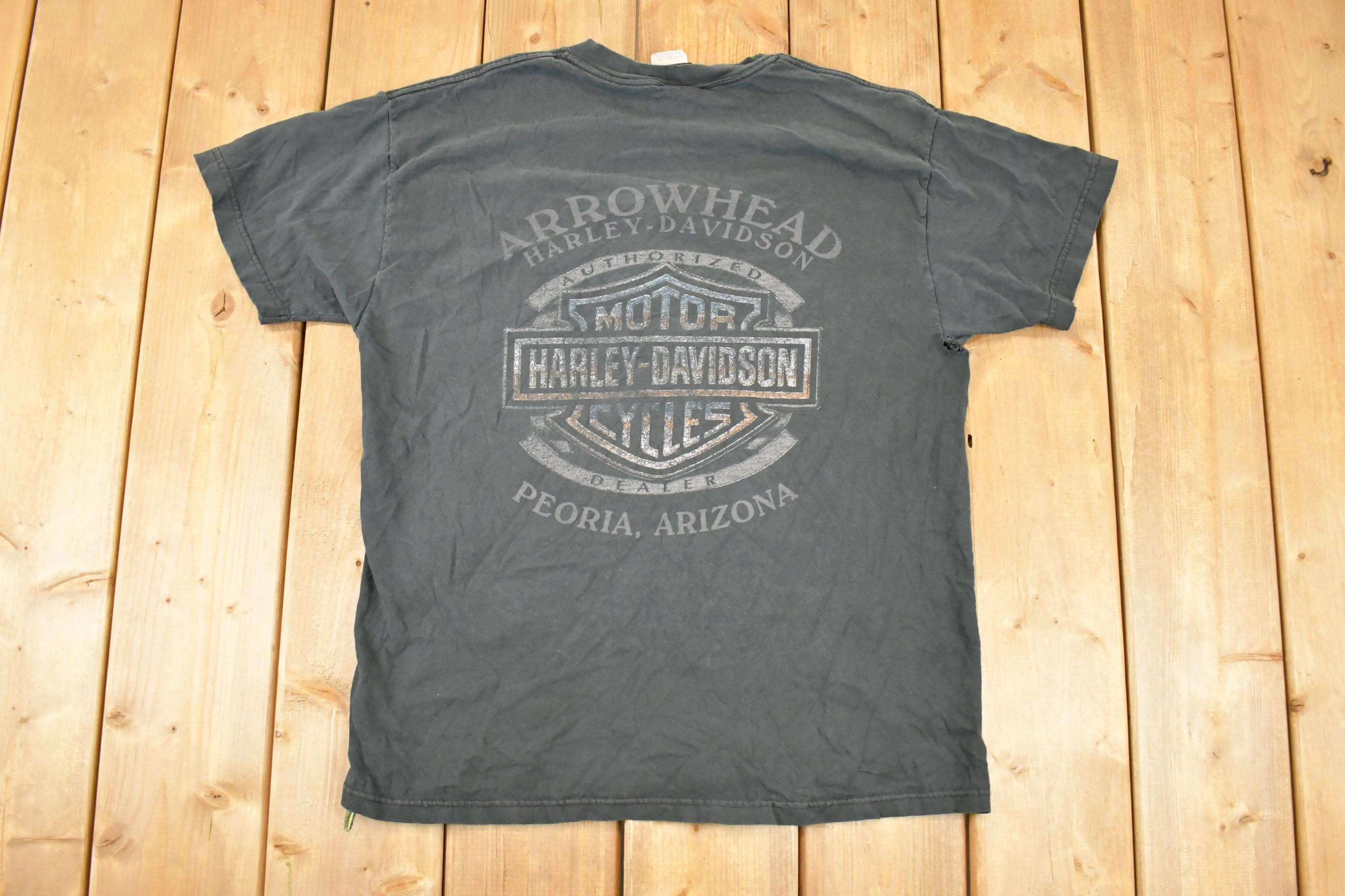 Vintage Y2K Arrowhead Harley Davidson Motorcycles 100th Anniversary Biker T-Shirt Men's M