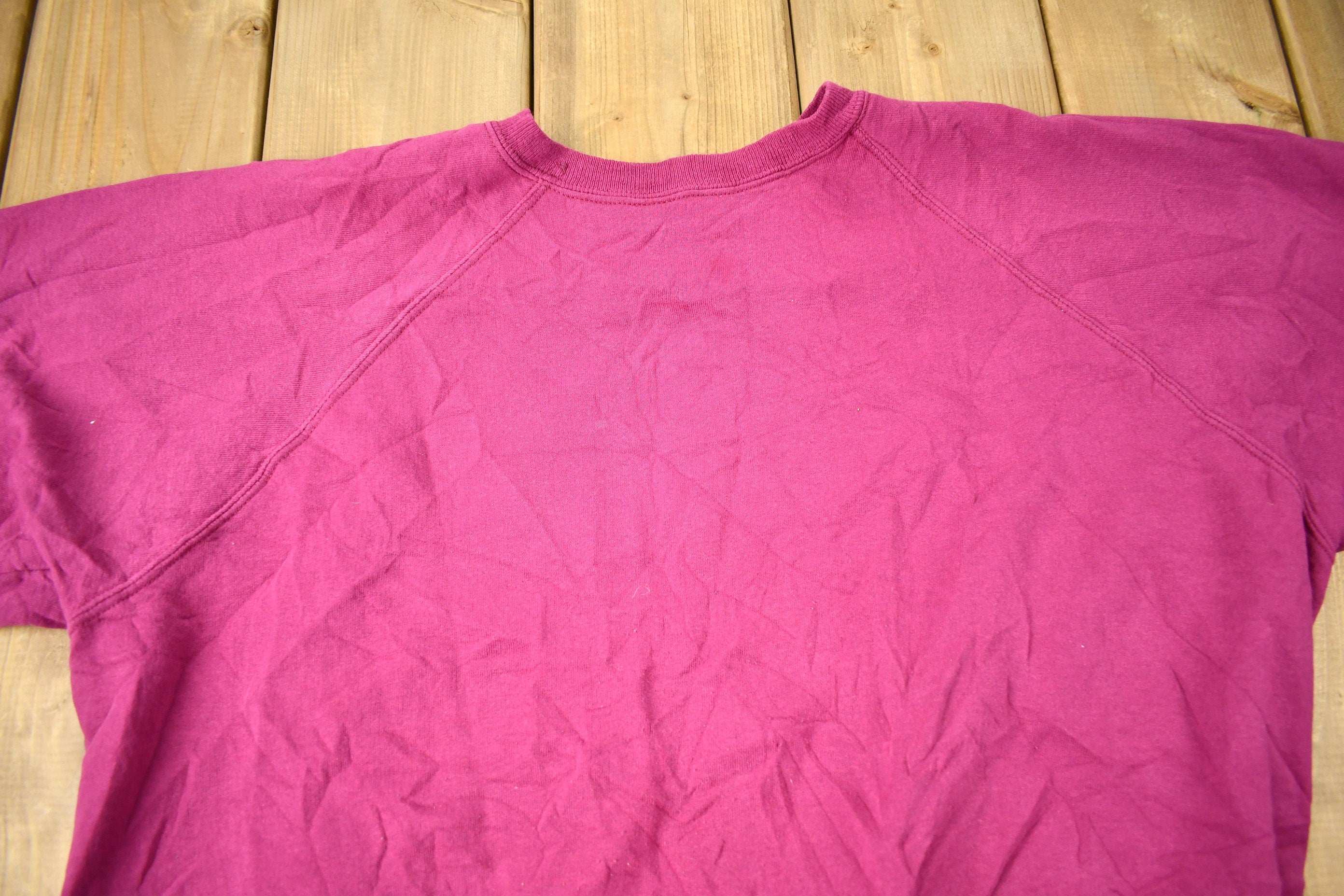 Vintage 1980s Blank Pink Raglan Crewneck Sweatshirt
