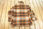 Vintage 1980s Montgomery Ward Sherpa Lined Wool Flannel Shirt Jacket Men's M