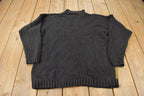 Vintage 1990s Stitches Pumpkin All Over Graphic Knit Mock neck Sweater Size L